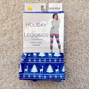 Blue Star Blue Holiday Leggings NWT
